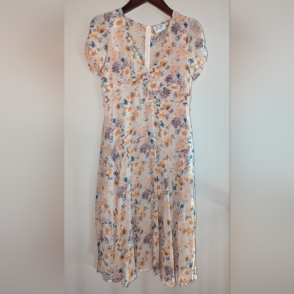 Hello Molly Wrap Waist Floral Midi Dress